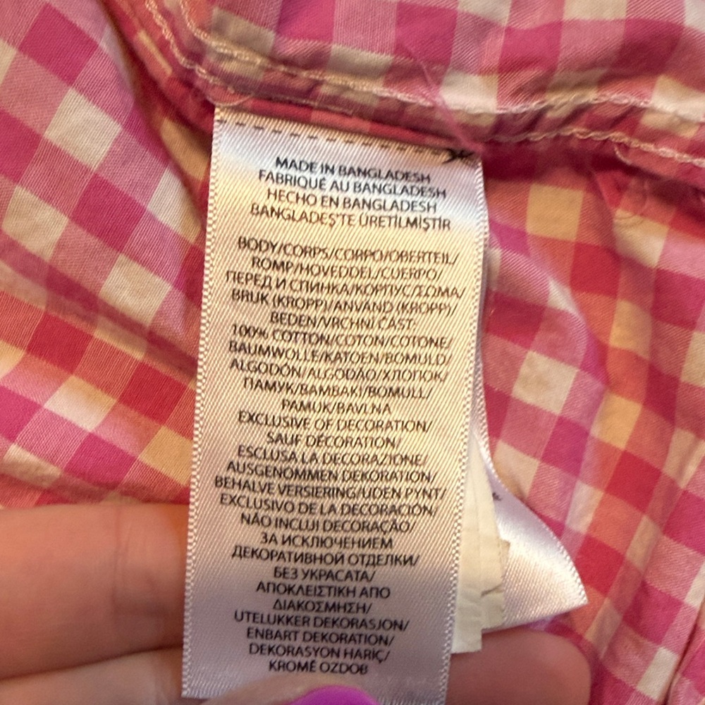 🚨Ralph Lauren🚨 Pink and White Checkered Kids Button-Down Shirt - Picture 3 of 4